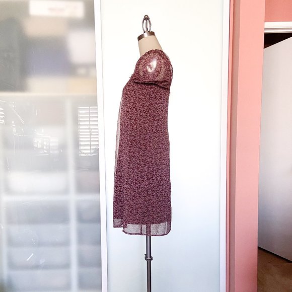 Mossimo Target maroon print shift dress size small - Picture 10 of 13